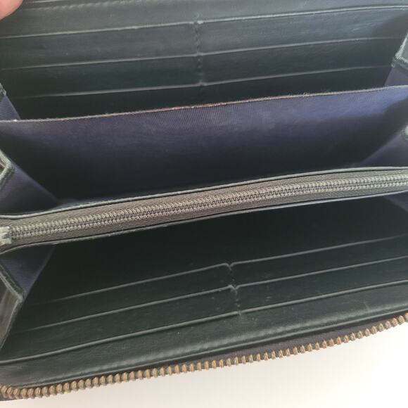 Gucci GG Logo Wallet Zip Around Monogram Green Patent Leather Large Accordio Box - Picture 8 of 11